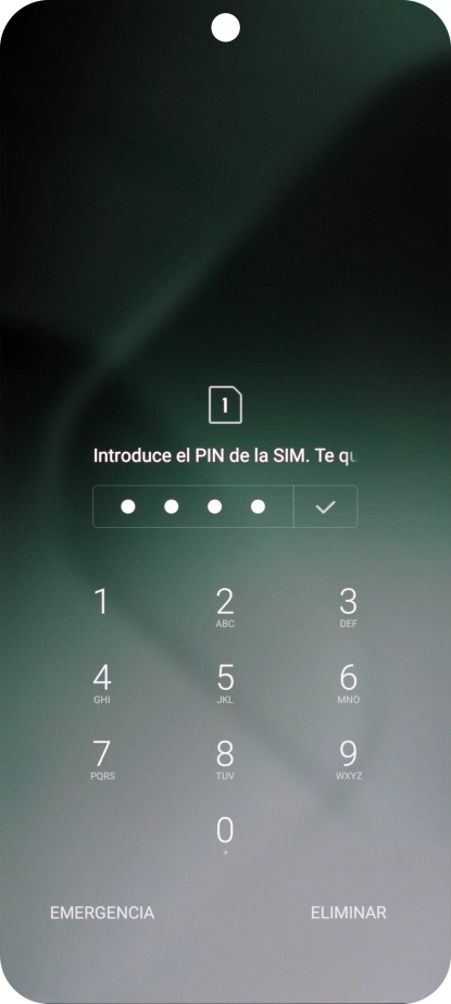 Si lo solicita el teléfono, introduce el código PIN y pulsa el icono de aceptar.