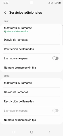 Pulsa Desvío de llamadas bajo la tarjeta SIM deseada.