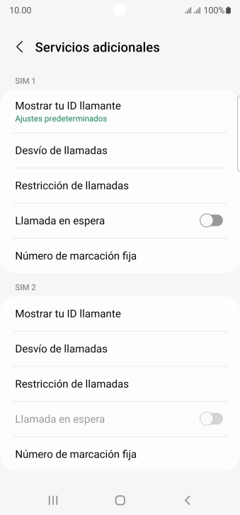 Pulsa Desvío de llamadas bajo la tarjeta SIM deseada.
