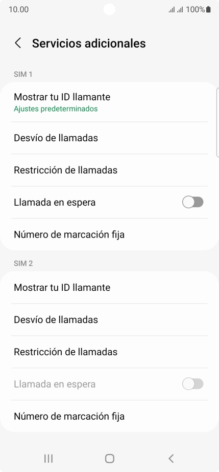Pulsa Desvío de llamadas bajo la tarjeta SIM deseada.