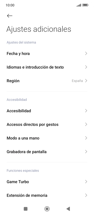 Pulsa Fecha y hora.