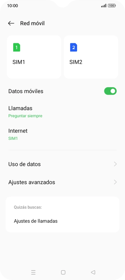 Pulsa la tarjeta SIM deseada.
