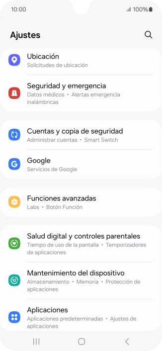 Pulsa Cuentas y copia de seguridad.