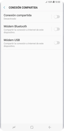 Pulsa Conexión compartida.