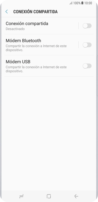 Pulsa Conexión compartida.