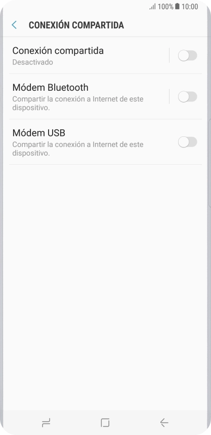 Pulsa Conexión compartida.