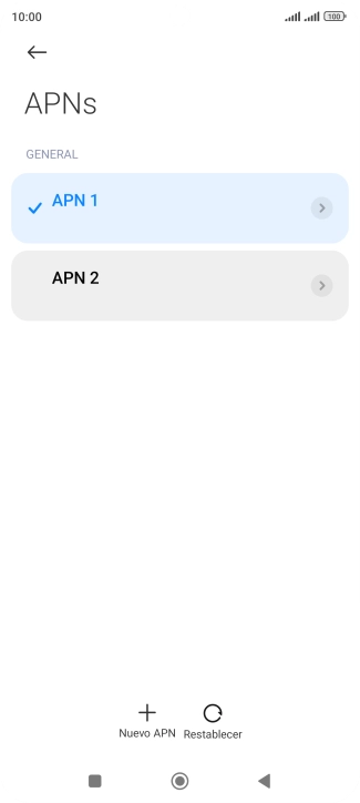 Pulsa la conexión de datos deseada para activarla.