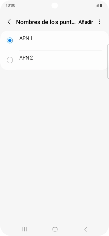 Pulsa en el campo junto a la conexión de datos para activarla.