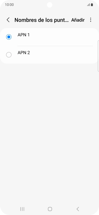 Pulsa en el campo junto a la conexión de datos para activarla.