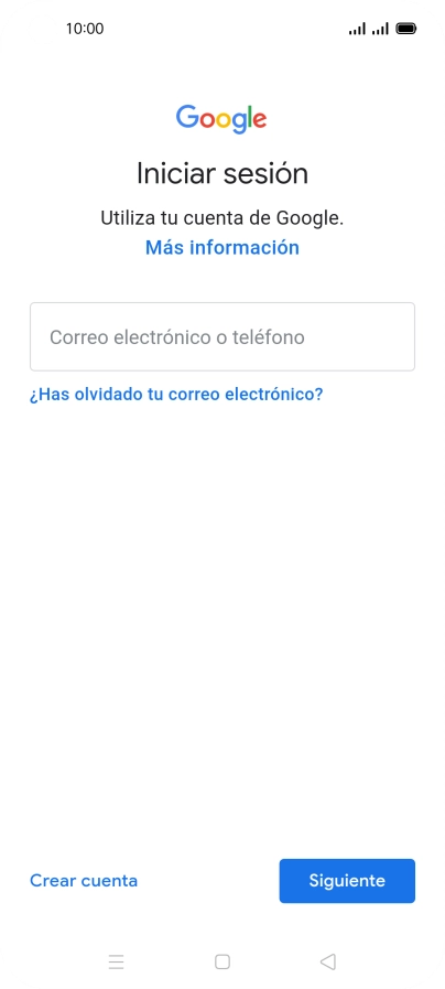 Si no tienes una cuenta de Google, pulsa Crear cuenta y sigue las indicaciones de la pantalla para ver cómo crear una cuenta nueva.