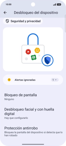 Pulsa Desbloqueo facial y con huella digital.