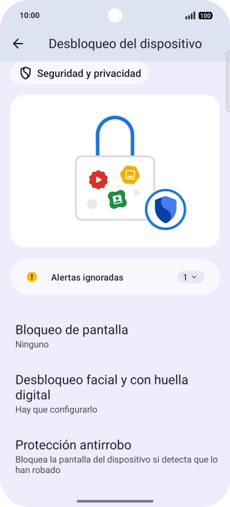 Pulsa Desbloqueo facial y con huella digital.