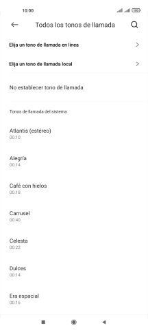 Pulsa Elija un tono de llamada local.