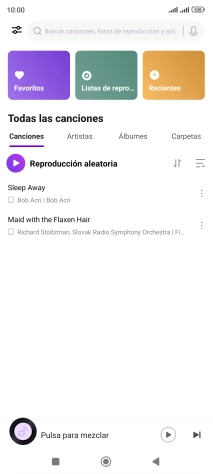 Pulsa el archivo de música deseado. Pulsa el archivo de música deseado.