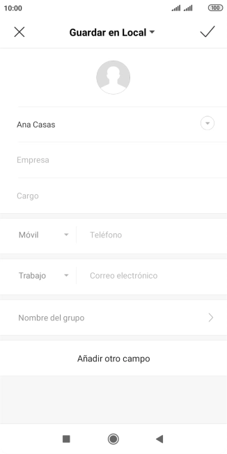 Pulsa Teléfono e introduce el número de teléfono deseado.