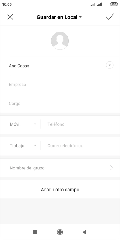 Pulsa Teléfono e introduce el número de teléfono deseado.