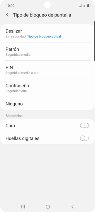 Pulsa Huellas digitales.