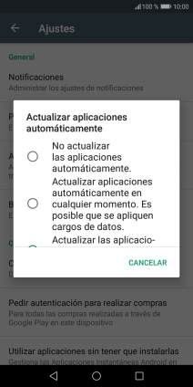 Para desactivar la actualización automática de apps, pulsa No actualizar las aplicaciones automáticamente..