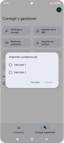 Pulsa la tarjeta SIM deseada.