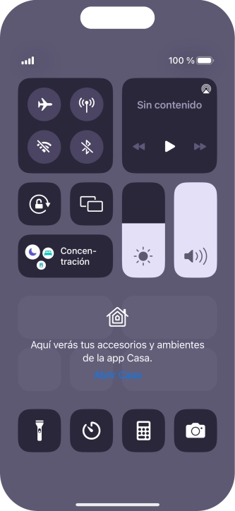 Pulsa el icono de modo de avión para activar o desactivar la función.