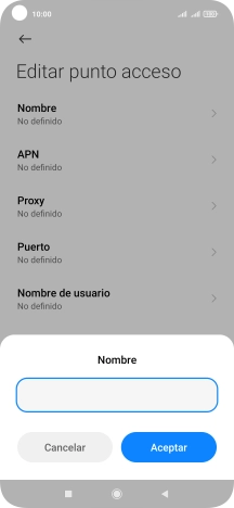 Introduce Vodafone Internet y pulsa Aceptar.