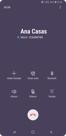 Pulsa el icono de finalizar llamada.