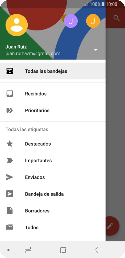 Pulsa la cuenta de correo electrónico deseada.