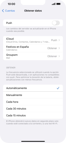 Si desactivas la función, pulsa el ajuste deseado.