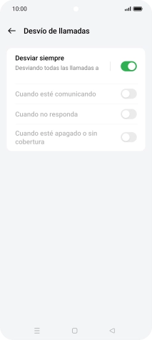 Pulsa el indicador  junto al tipo de desvío deseado.