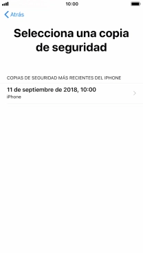 Pulsa la copia de seguridad deseada y espera mientras el teléfono restaura el contenido anterior de la copia de seguridad seleccionada. Sigue a continuación las indicaciones de la pantalla para configurar el teléfono y dejarlo listo para su utilización.