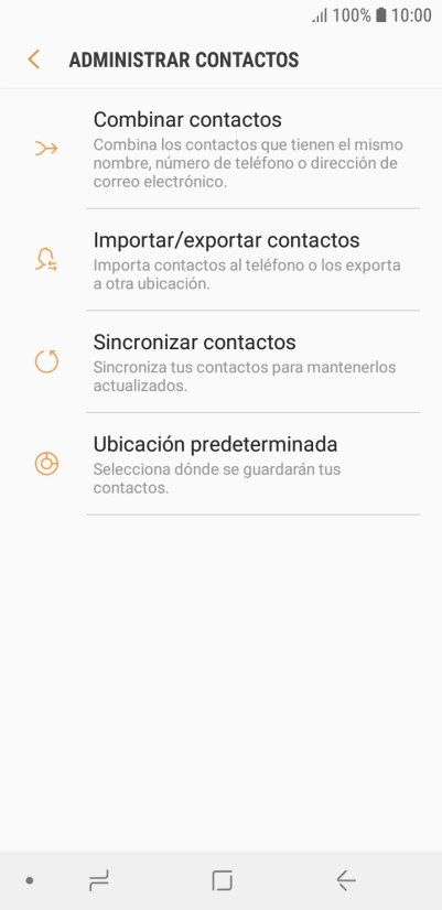 Pulsa Importar/exportar contactos.