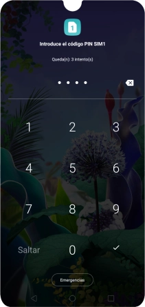 Si lo solicita el teléfono, introduce el código PIN y pulsa el icono de aceptar.