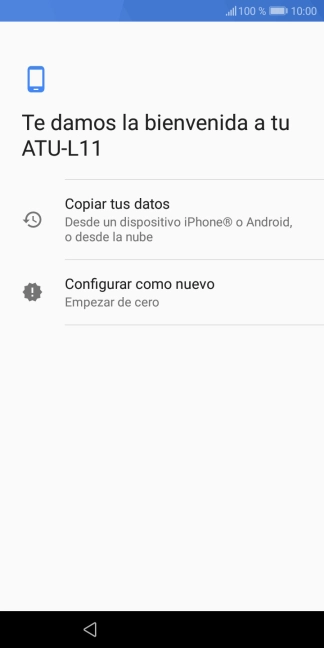 Puedes transferir el contenido de otro teléfono cuando activas tu teléfono por primera vez y cuando lo has restablecido. Cuando aparezca en la pantalla del teléfono esta imagen, ya está listo para la transmisión del contenido del otro teléfono.