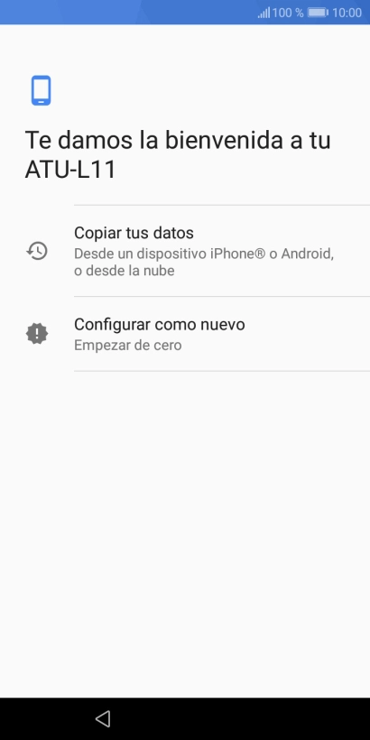 Puedes transferir el contenido de otro teléfono cuando activas tu teléfono por primera vez y cuando lo has restablecido. Cuando aparezca en la pantalla del teléfono esta imagen, ya está listo para la transmisión del contenido del otro teléfono.