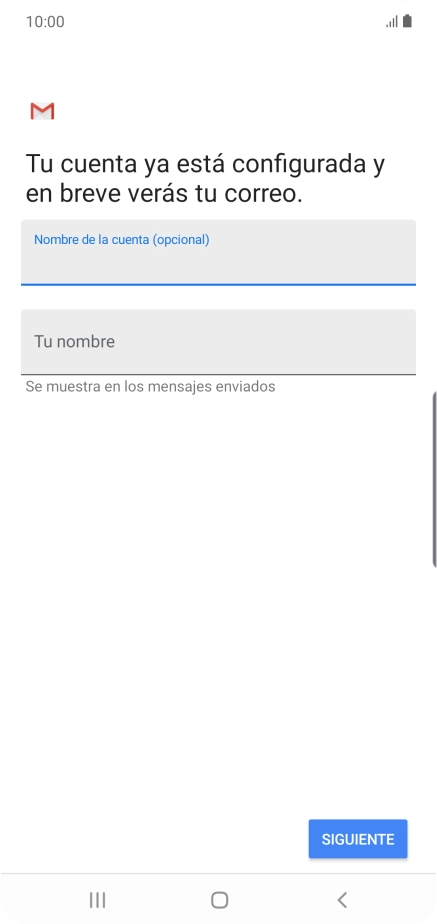 Pulsa Tu nombre e introduce el nombre del remitente.