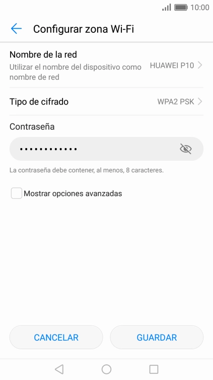 Pulsa Nombre de la red.