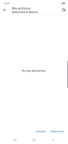 Si deseas crear una nueva carpeta, pulsa el icono de nueva carpeta y sigue las indicaciones de la pantalla para crearla. Si deseas crear una nueva carpeta, pulsa el icono de nueva carpeta y sigue las indicaciones de la pantalla para crearla.