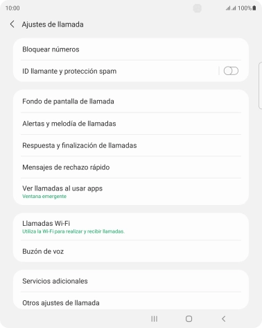 Pulsa Servicios adicionales.