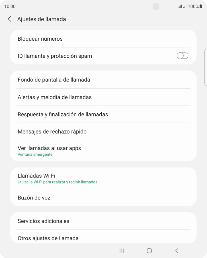 Pulsa Servicios adicionales.
