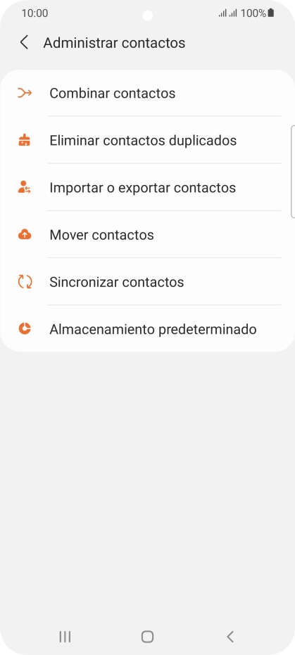 Pulsa Importar o exportar contactos. Pulsa Importar o exportar contactos.