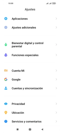 Pulsa Cuentas y sincronización.