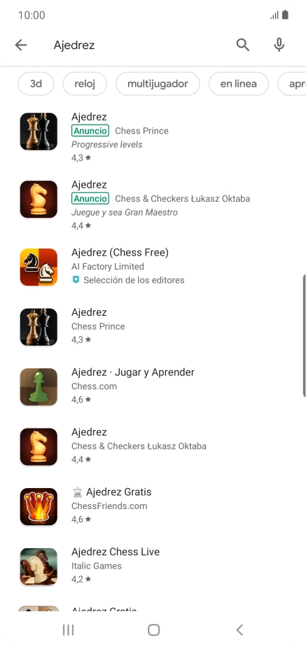 Pulsa la app deseada.