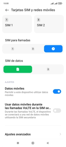 Pulsa la tarjeta SIM deseada.