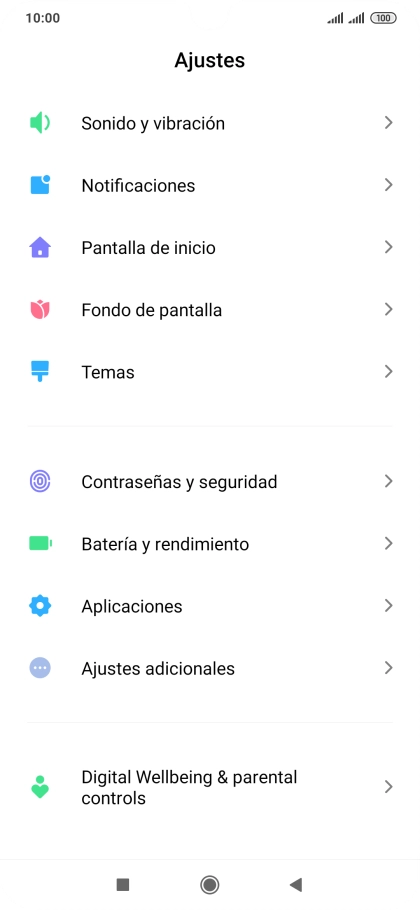 Pulsa Contraseñas y seguridad.