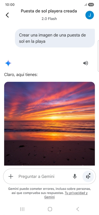 También puedes pedir a Gemini que genere una fotografía partiendo de tu descripción.