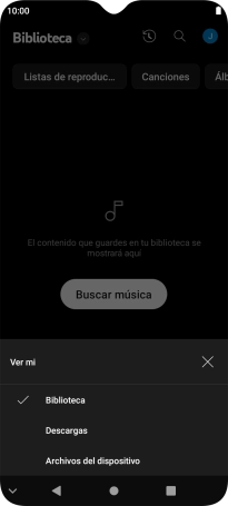 Pulsa una categoría y desplázate al archivo de música deseado.