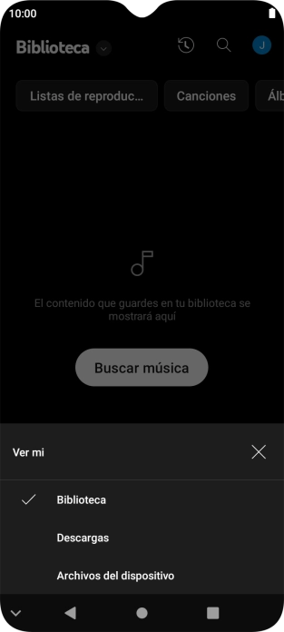 Pulsa una categoría y desplázate al archivo de música deseado.