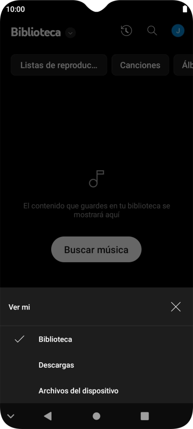 Pulsa una categoría y desplázate al archivo de música deseado.