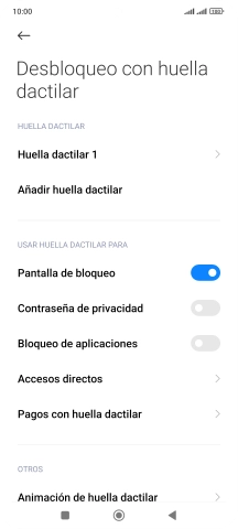Pulsa  el indicador junto a los ajustes deseados para activarlos o desactivarlos.