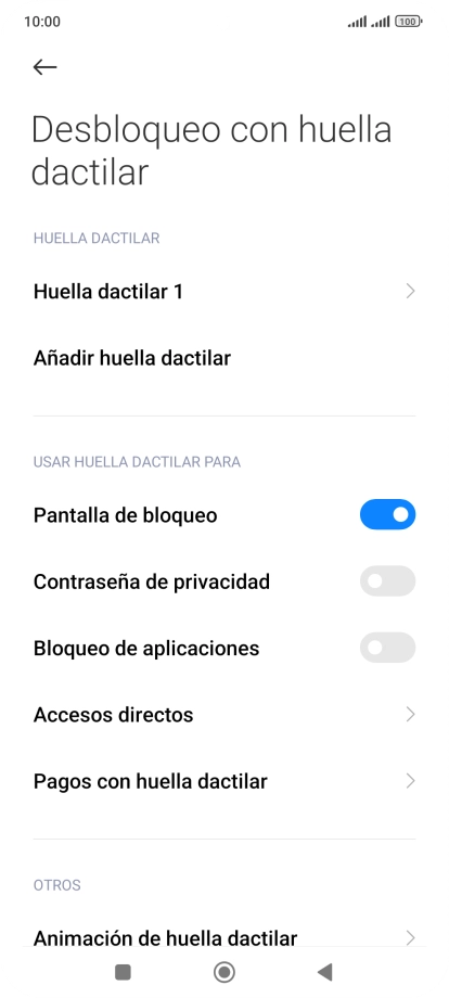 Pulsa  el indicador junto a los ajustes deseados para activarlos o desactivarlos.